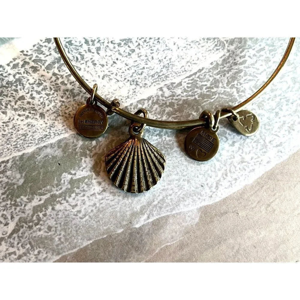 Alex and Ani Gold Bracelet Set Lighthouse & Seashell